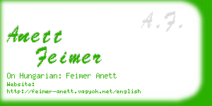 anett feimer business card